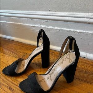 Sam Edelman Black Heels with Chunky Heel and Ankle Strap